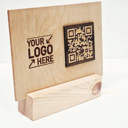 QR Display Stands A5 Big Block Natural 10-1000 Custom Wood Designs CU0C0B_1