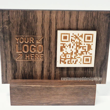 QR Display Stands A5 Big Block (Dark Oak) 10-1000 Custom Wood Designs CU1DA3_1