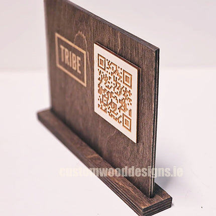 QR Display Stands A5 Brown Birch 10-1000 Custom Wood Designs CU25A5_1