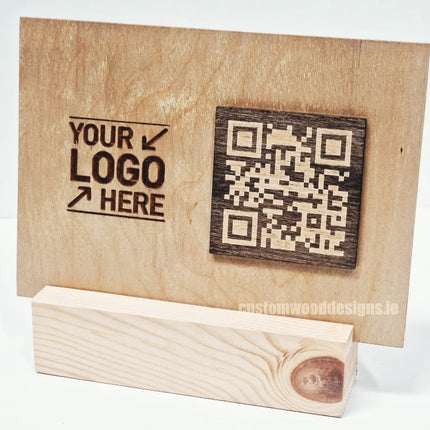 QR Display Stands A5 Big Block Natural 10-1000 Custom Wood Designs CU2804_1
