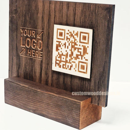QR Display Stands A5 Big Block (Dark Oak) 10-1000 Custom Wood Designs CU3D48_1