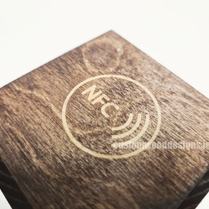NFC Enabled Block 3 sides Stained & Branded Custom Wood Designs CU40DE_1_52202b00-aa32-40e3-8ad0-7a2bad006cb6