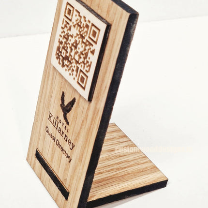 QR Display Stand - Laser Cut Light Oak 10-1000 Custom Wood Designs CU4314_1