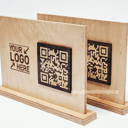 QR Display Stands A5 (Natural) 10-1000 Custom Wood Designs CU4D7E_1