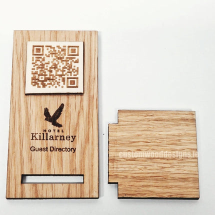 QR Display Stand - Laser Cut Light Oak 10-1000 Custom Wood Designs CU68F9_1