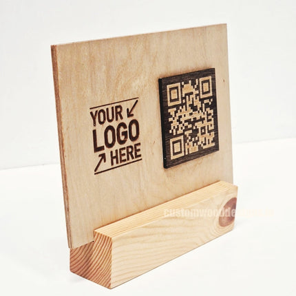 QR Display Stands A5 Big Block Natural 10-1000 Custom Wood Designs CU82C8_1_63a025e2-b2d9-49d2-8aea-c66865596a04