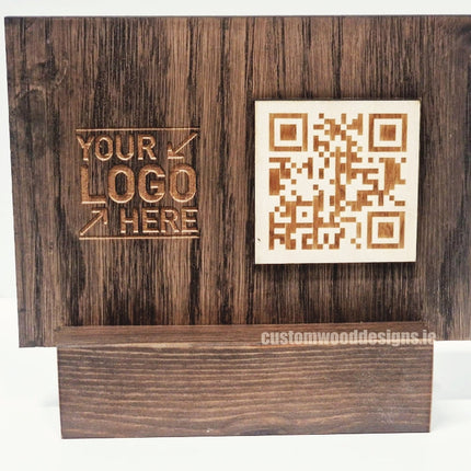 QR Display Stands A5 Big Block (Dark Oak) 10-1000 Custom Wood Designs CU8D57_1