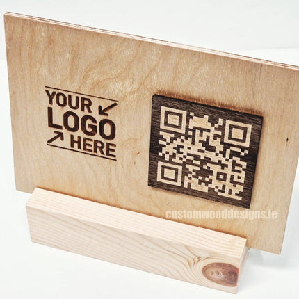 QR Display Stands A5 Big Block Natural 10-1000 Custom Wood Designs CUA3D2_1