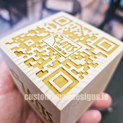 QR Code Block Natural 5 sides Branded 10-1000 Custom Wood Designs CUAB73_1_6dc77a39-e9df-42aa-8617-aa61e8f34bb1