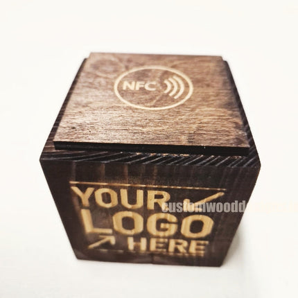 NFC Enabled Block 3 sides Stained & Branded Custom Wood Designs CUD9D2_1_46de80d6-066e-4412-a945-57422098cd46