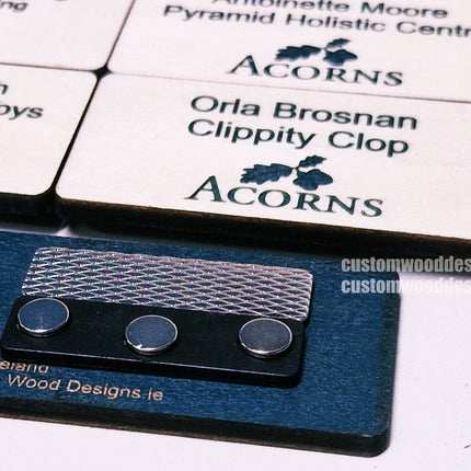 Blonde Birch Name Badges MOQ 10pcs Bespoke Made Custom Wood Designs __label: Multibuy CUDA27_1