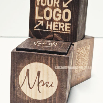 NFC Enabled Block 3 sides Stained & Branded Custom Wood Designs CUDB69_1_ee7d5abf-51c8-4d8c-83e3-64859173fd1a