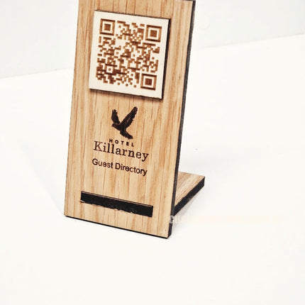 QR Display Stand - Laser Cut Light Oak 10-1000 Custom Wood Designs CUF14B_1