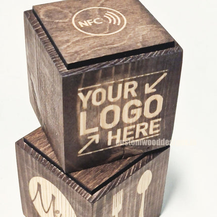NFC Enabled Block 3 sides Stained & Branded Custom Wood Designs CUF4D0_1_d7af583f-92af-41bd-bbe2-28f1d56e3948