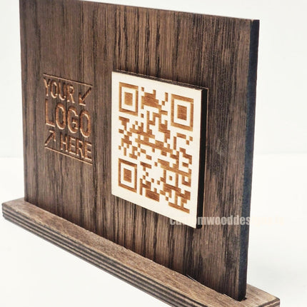 QR Display Stands A5 (Dark Oak) 10-1000 Custom Wood Designs CUSTOM_2_0760cfd0-3be1-49ff-bb54-1b48bf219842