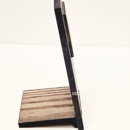 QR Display Stand - Laser Cut Dark Oak 10-1000 Custom Wood Designs CUSTOM_2_e7be4665-bba8-4c68-a6b7-87f6c43b789c