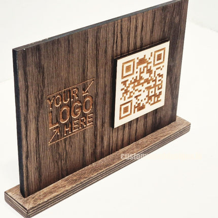 QR Display Stands A5 (Dark Oak) 10-1000 Custom Wood Designs CUSTOM_4_da9f895f-b787-47d6-b298-0bf5d7b5a37b