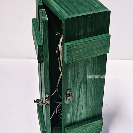 Rustic Bottle Box - Green Single x 25 Bottle box Custom Wood Designs __label: Multibuy Bottle Boxes Gift Boxes CustomWoodDesignsIreland65571405-bf6f-4e1e-9812-943e6cf7eea9_6978dcdf-837b-4787-87f1-0cd58dc5faaf