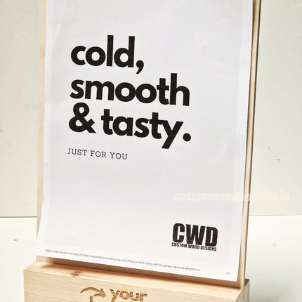 Double Sided Info Display - A4 Natural x10 Custom Wood Designs CustomWoodDesignsIrelandA4WoodenPOSInformationdisplayNaturalPinePOSBlock_13