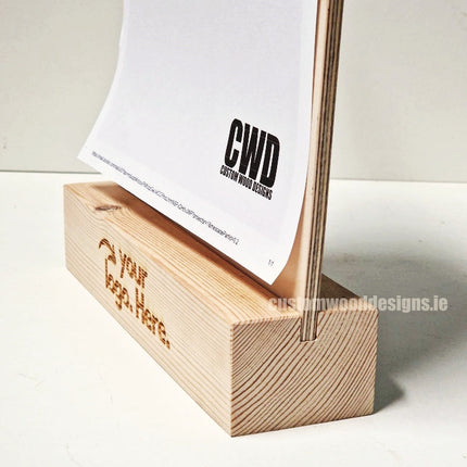 Double Sided Info Display - A4 Natural x10 Custom Wood Designs CustomWoodDesignsIrelandA4WoodenPOSInformationdisplayNaturalPinePOSBlock_14