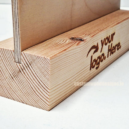 Double Sided Info Display - A4 Natural x10 Custom Wood Designs CustomWoodDesignsIrelandA4WoodenPOSInformationdisplayNaturalPinePOSBlock_16