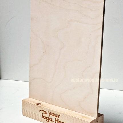 Double Sided Info Display - A4 Natural x10 Custom Wood Designs CustomWoodDesignsIrelandA4WoodenPOSInformationdisplayNaturalPinePOSBlock_7