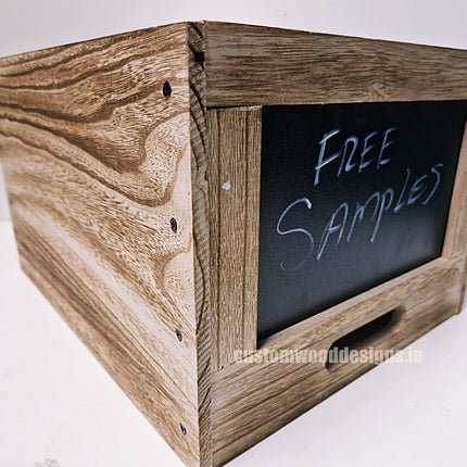 Wooden crate with chalkboard pack of 10 Securit __label: Multibuy CustomWoodDesignsIrelandBrandedwoodecratesFruitcratesIrelanddisplaycratesirelandcustomisedcrateswoodencratesChalkboardcrates_6_a4b36d72-4b8a-46e6-b7af-e50bdb97365d