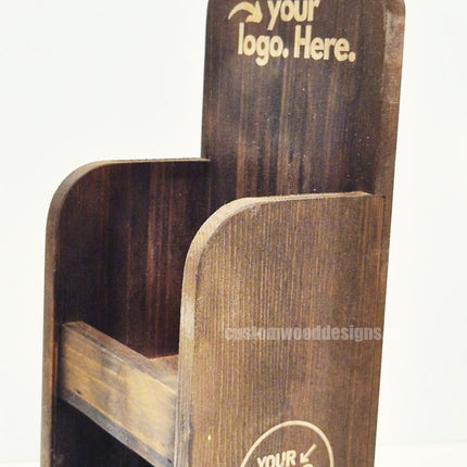 Dark Pine Mini Two-Tier Countertop Display - Custom Wood Designs