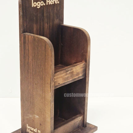 Dark Pine Mini Two-Tier Countertop Display - Custom Wood Designs
