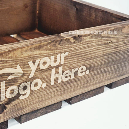 Dark Pine Crate-Style Counter Display - Custom Wood Designs