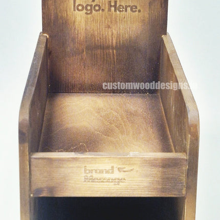 Dark Pine Three-Shelf Compact Countertop Display - Custom Wood Designs