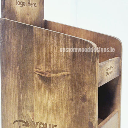 Dark Pine Three-Shelf Compact Countertop Display - Custom Wood Designs