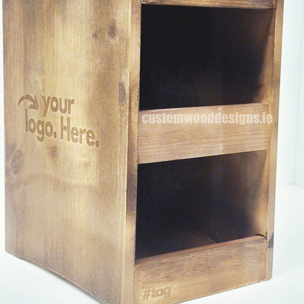 Dark Pine Three-Shelf Compact Countertop Display - Custom Wood Designs