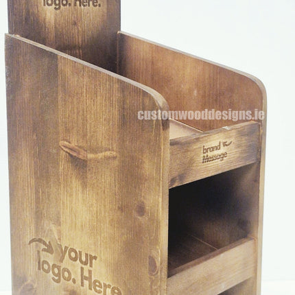 Dark Pine Three-Shelf Compact Countertop Display - Custom Wood Designs