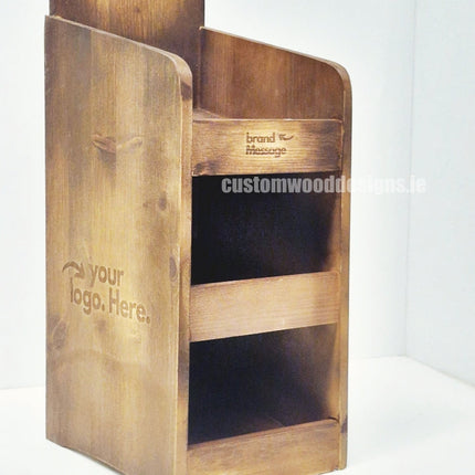 Dark Pine Three-Shelf Compact Countertop Display - Custom Wood Designs