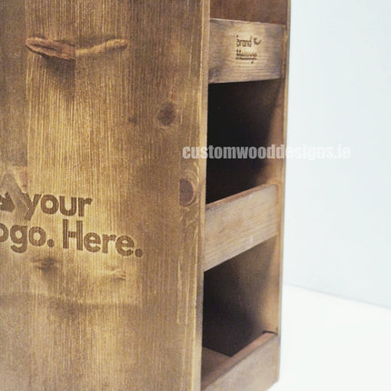 Dark Pine Three-Shelf Compact Countertop Display - Custom Wood Designs