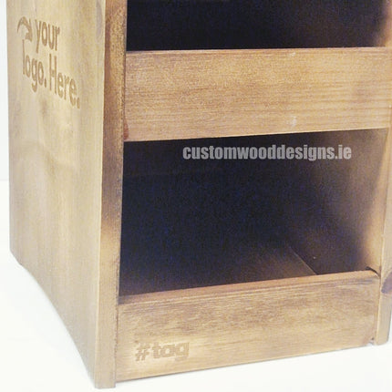 Dark Pine Three-Shelf Compact Countertop Display - Custom Wood Designs