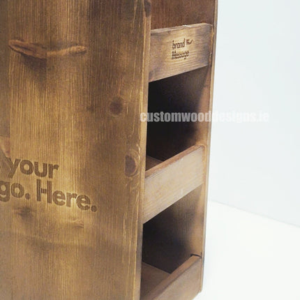 Dark Pine Three-Shelf Compact Countertop Display - Custom Wood Designs