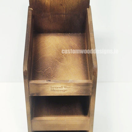 Dark Pine Three-Shelf Compact Countertop Display - Custom Wood Designs