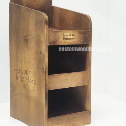 Dark Pine Three-Shelf Compact Countertop Display - Custom Wood Designs