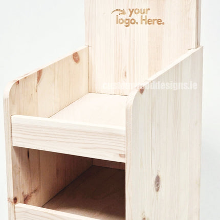 Natural Pine Four-Shelf Compact Countertop Display - Custom Wood Designs