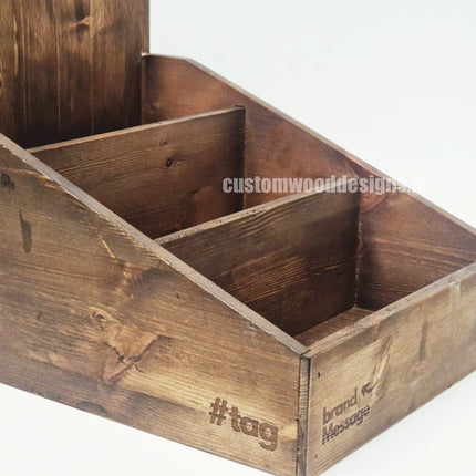 Dark Pine Low Tiered Countertop Display - Custom Wood Designs