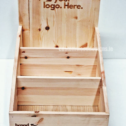 Natural Pine Low Tiered Countertop Display - Custom Wood Designs
