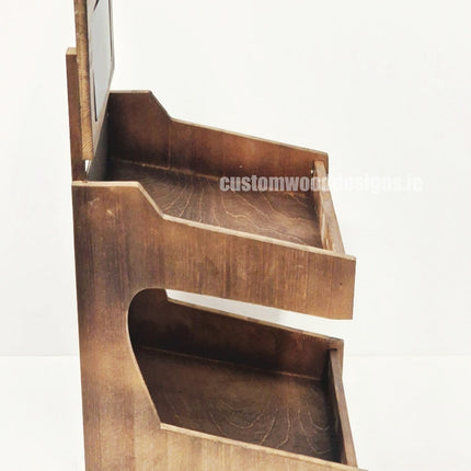 Dark Pine Two-Tiered Countertop Display for Baked Goods - Custom Wood Designs