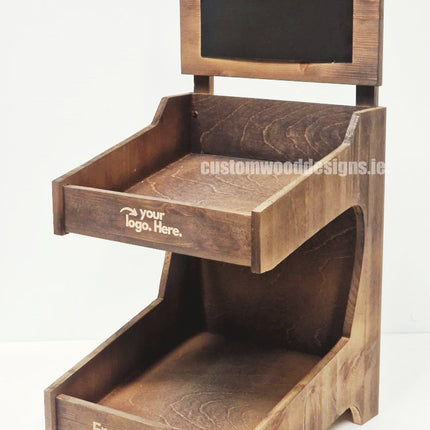 Dark Pine Two-Tiered Countertop Display for Baked Goods - Custom Wood Designs