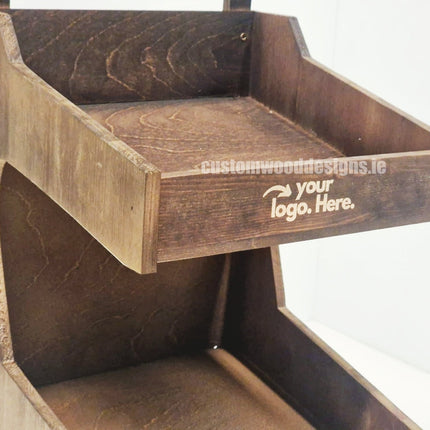 Dark Pine Two-Tiered Countertop Display for Baked Goods - Custom Wood Designs