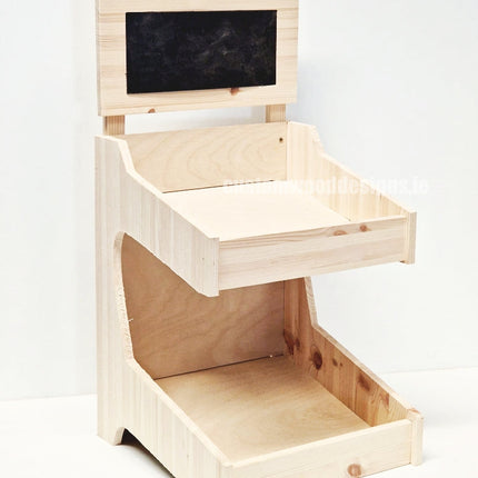 Natural Pine Two-Tiered Countertop Display for Baked Goods - Custom Wood Designs