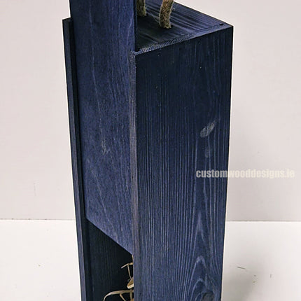 Sliding Lid Bottle Box - Single Blue x25 Bottle box Custom Wood Designs __label: Multibuy Bottle Boxes corporate gift gift box Gift Boxes irisg gift wooden Box CustomWoodDesignsIrelandCorporategiftboxesBottleBoxesGiftingboxesforbottleslaserengravedbottleboxespersonalisedbottleboxesCorporateboxesrusti_6_397e4bc5-49c9-4f81-814d-fbee0e186971