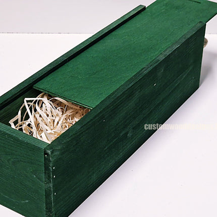 Sliding Lid Bottle Box - Single Green x25 Custom Wood Designs __label: Multibuy Bottle Box Bottle Boxes gift box Gift Boxes Single bottle box wooden Box CustomWoodDesignsIrelandCorporategiftboxesBottleBoxesGiftingboxesforbottleslaserengravedbottleboxespersonalisedbottleboxesCorporateboxesrustic_1_3e8a85ea-70ac-4b35-9398-805e67e4ea89