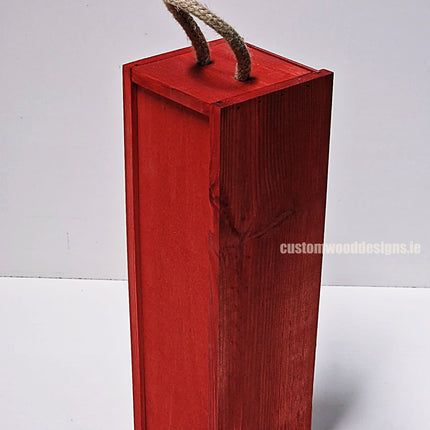 Sliding Lid Bottle Box - Single Red x25 Custom Wood Designs __label: Multibuy Bottle Box Bottle Boxes gift box Gift Boxes Single bottle box wooden Box CustomWoodDesignsIrelandCorporategiftboxesBottleBoxesGiftingboxesforbottleslaserengravedbottleboxespersonalisedbottleboxesCorporateboxesrustic_3_dc93c5f3-4dd3-4318-87c5-6f6f2fe2b7eb